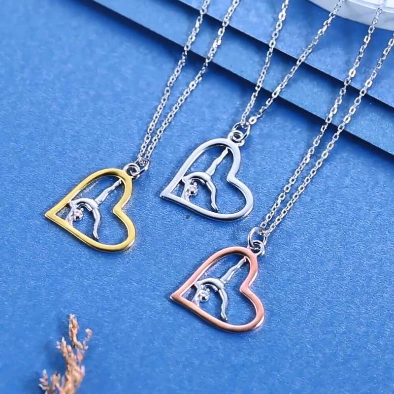 Sariel Gymnastics Gifts for Women Gymnast Necklace 925 Sterling Silver Gymnastics Fashion Jewelry Pendant Birthday (Silver) - Image 3